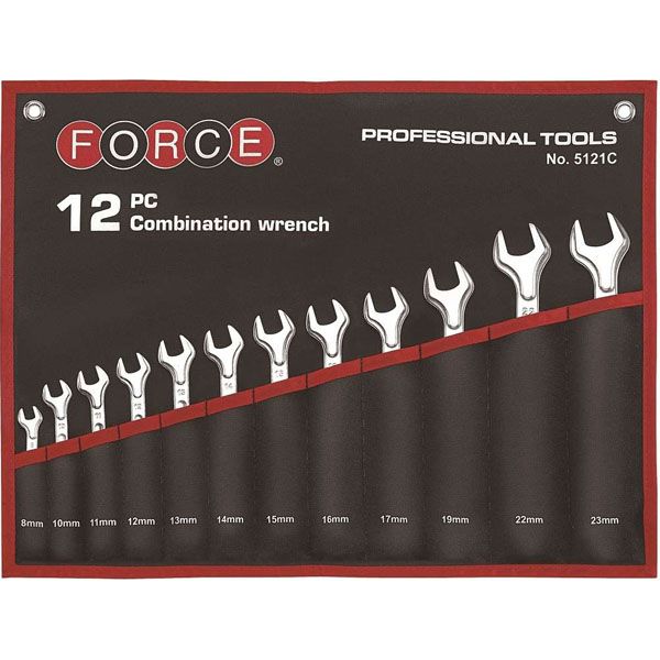 JUEGO DE LLAVES PUNTA-CORONA (FORCE 5121S) 12 PZS EN ESTUCHE 1/4"-15/16"